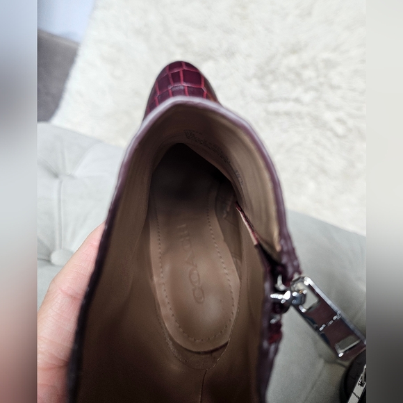 Coach Brielle Croc-embossed leather ankle boots - Picture 5 of 13